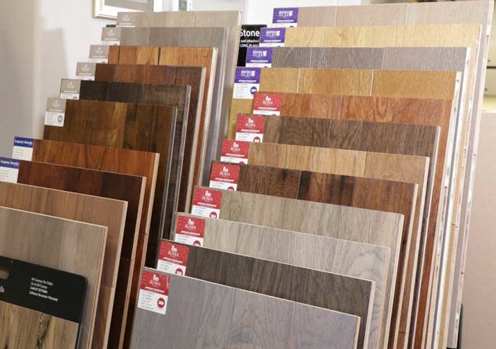 Samples of wood flooring